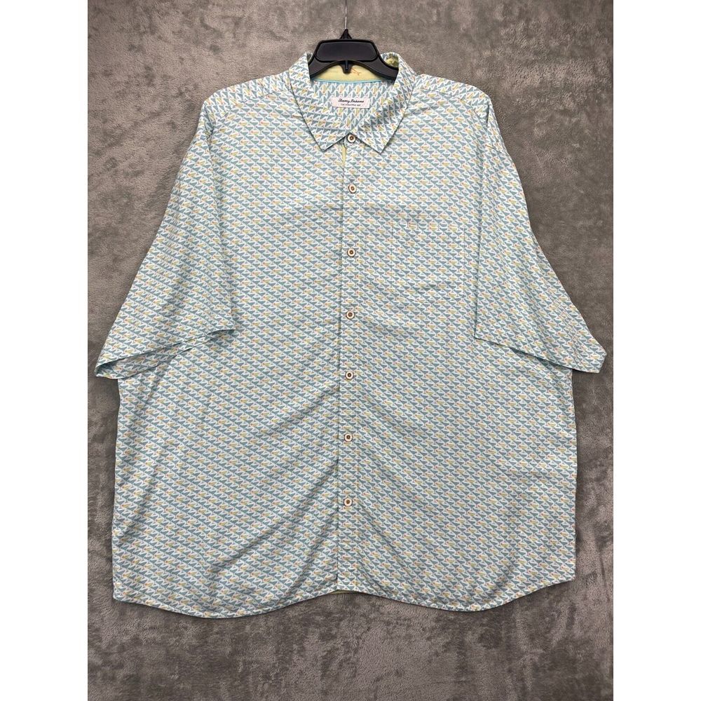Tommy Bahama The‎ Veracruz Cay XL Blue Hawaiian Camp Shirt Martinis